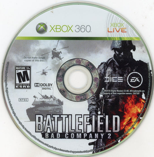 XBOX 360: Battlefield: Bad Company 2-(Loose)