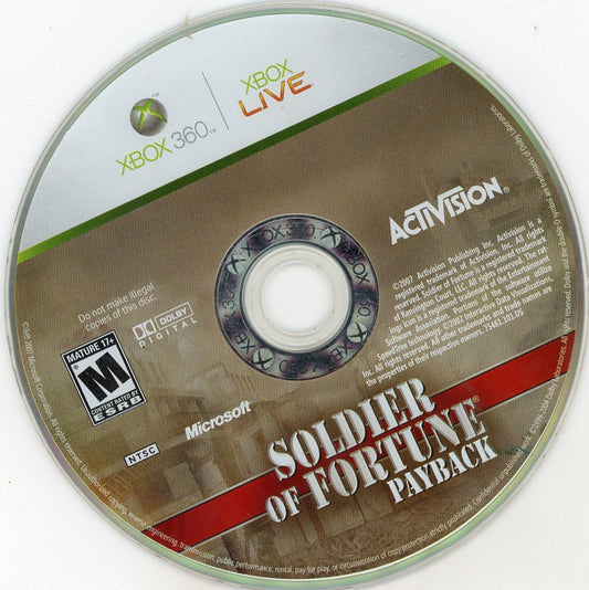XBOX 360: Soldier of Fortune: Payback-(Loose)