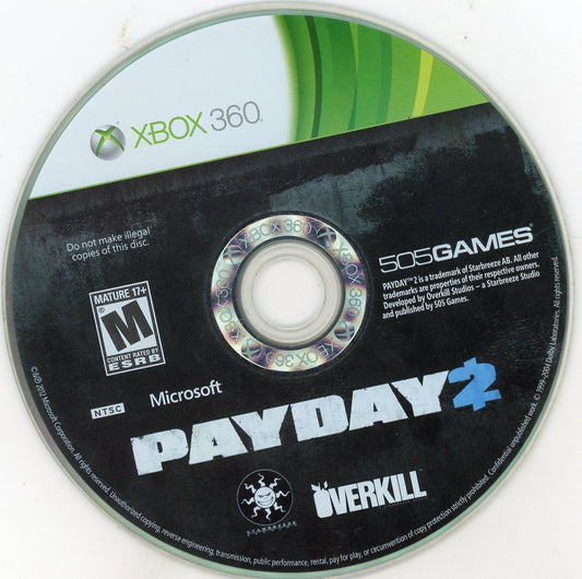 XBOX 360: Payday 2-(Loose)