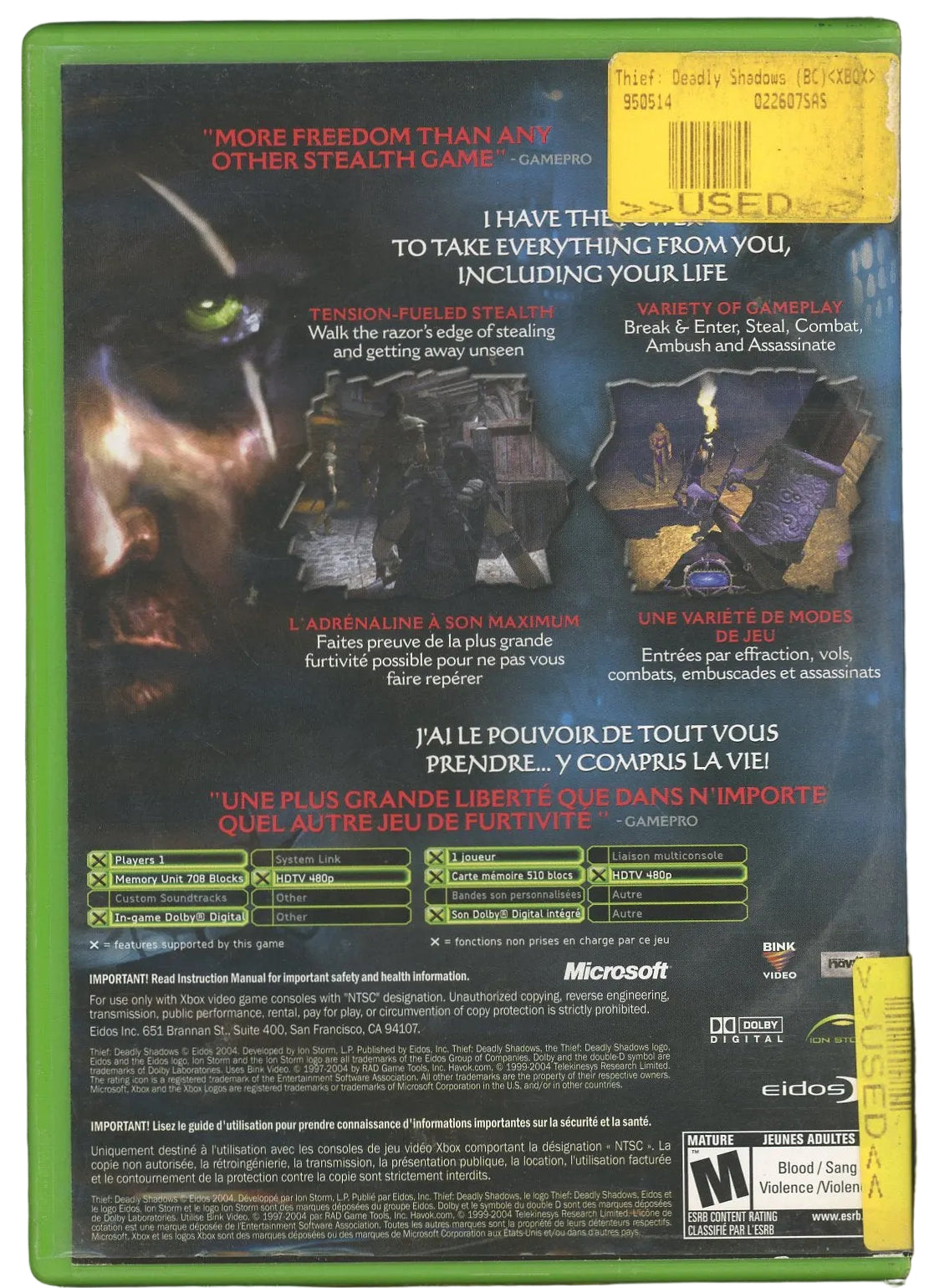 XBOX: Thief: Deadly Shadows (CIB)