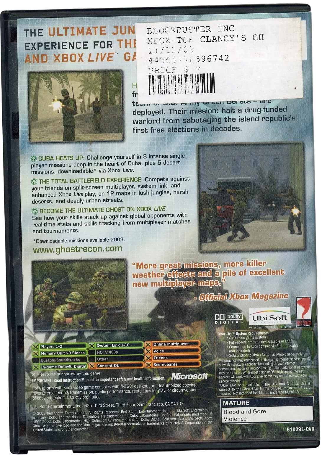 XBOX Ghost Recon: Island Thunder (CIB)