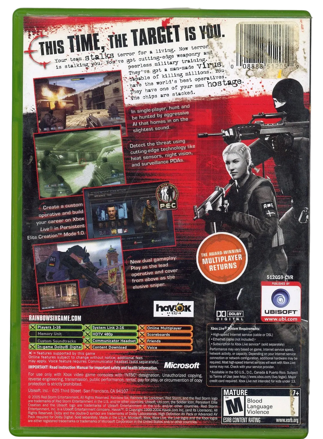 XBOX: Rainbow Six Lockdown (CIB)