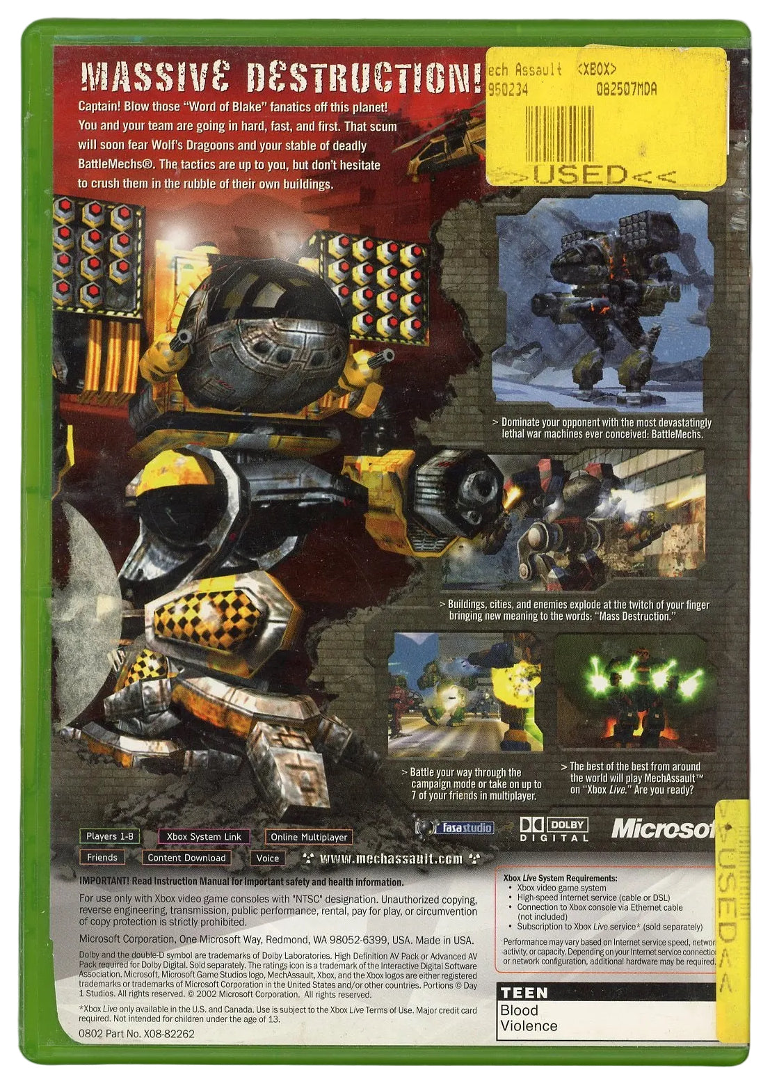 XBOX: Mechassault (CIB)