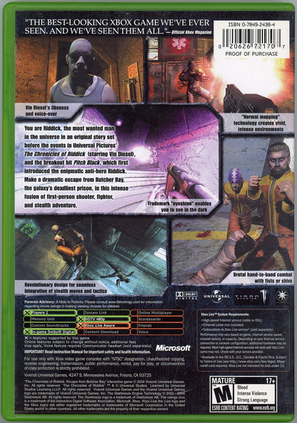 XBOX: The Chronicles of Riddick (CIB)