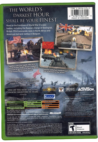 XBOX: Call of Duty: Finest Hour
