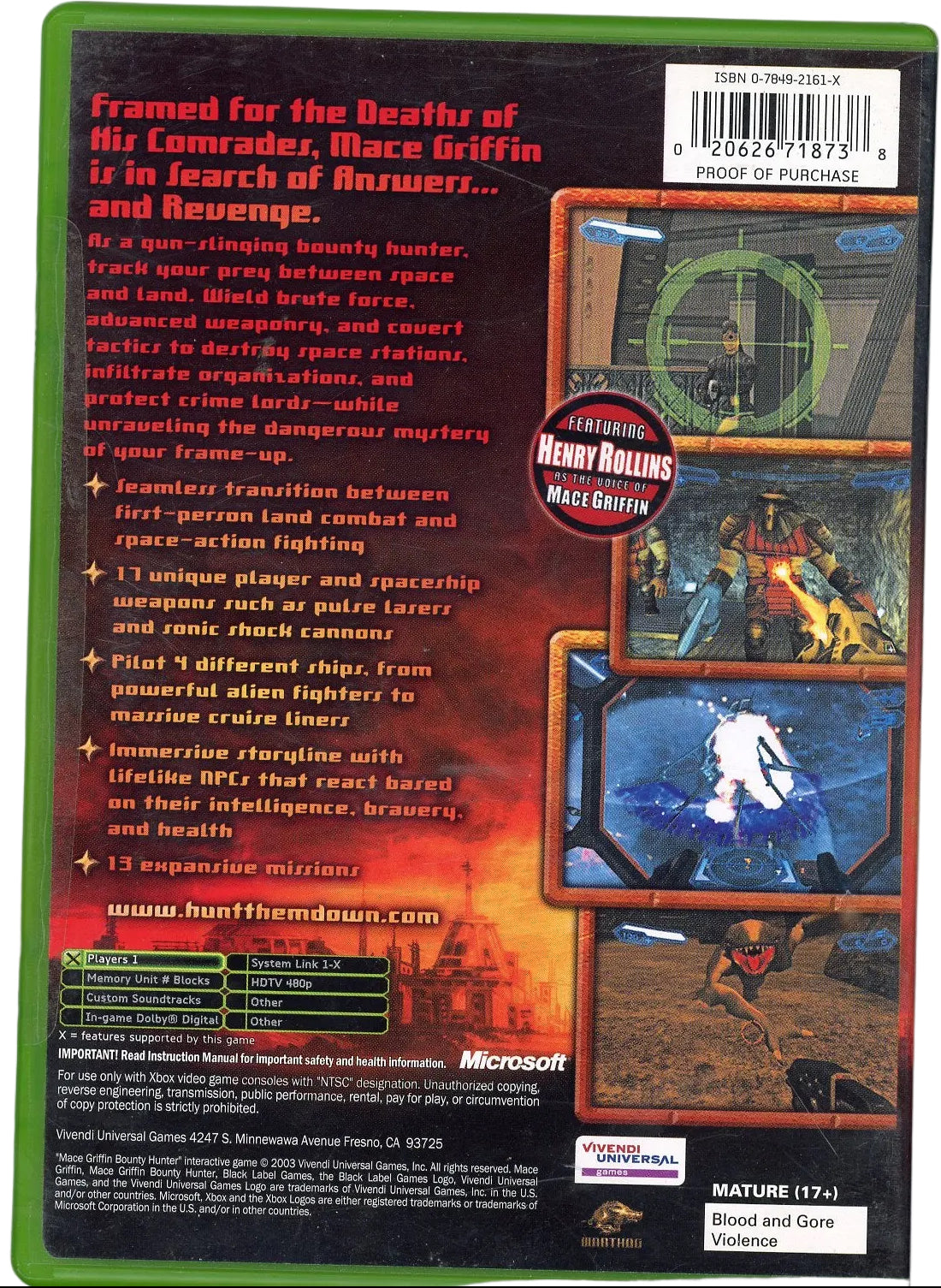 XBOX: Mace Griffin Bounty Hunter (CIB)