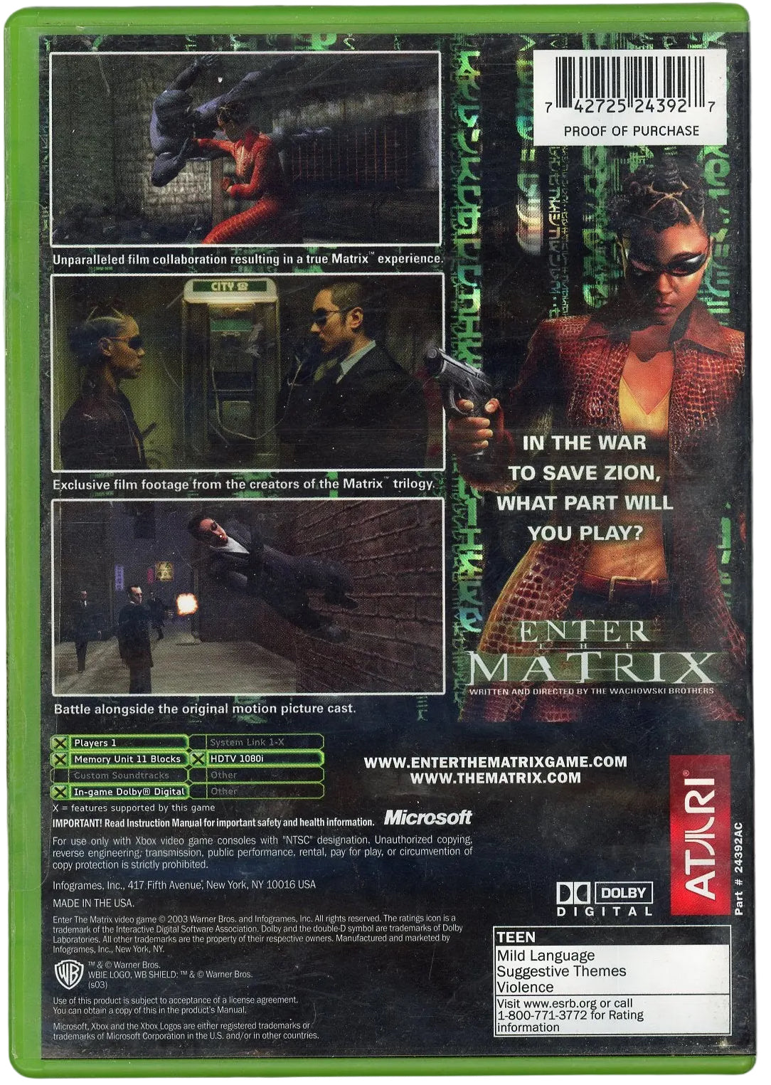 XBOX: Enter the Matrix (CIB)