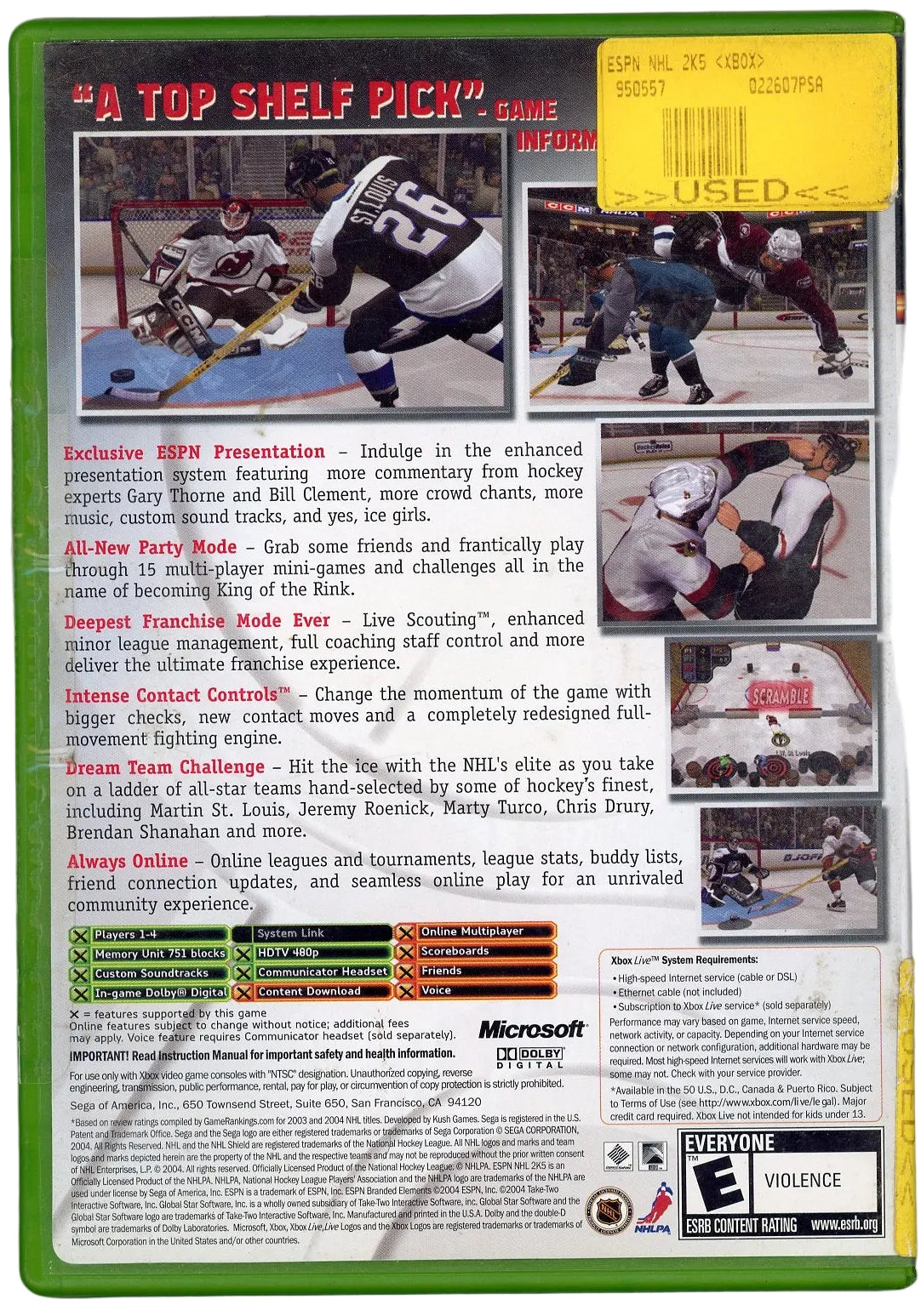 XBOX: ESPN NHL 2K5 (CIB)