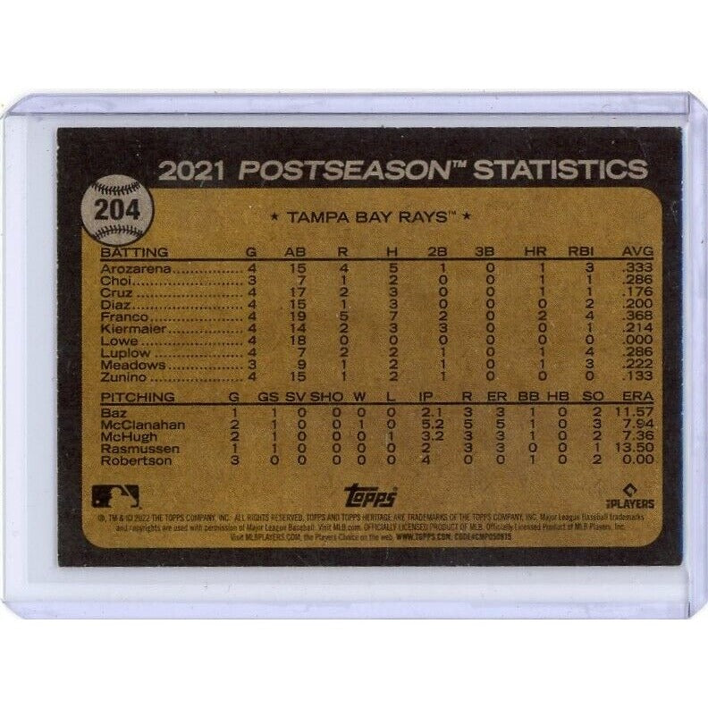 2022  Arozarena Steals Home Plate Topps Heritage #204