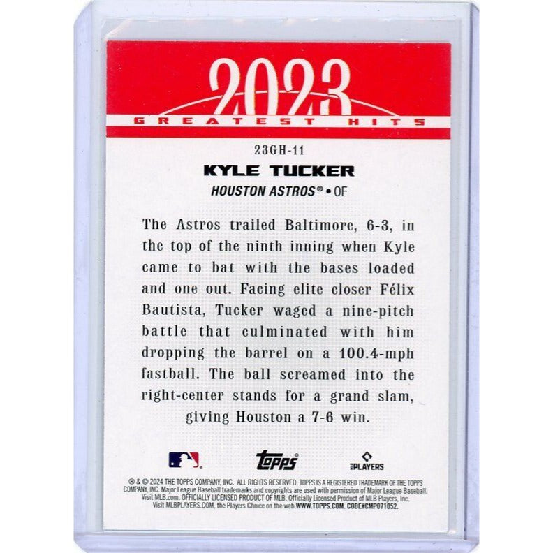 2024 Houston Astros Kyle Tucker Topps 2023 Greatest Hits  #23GH-11