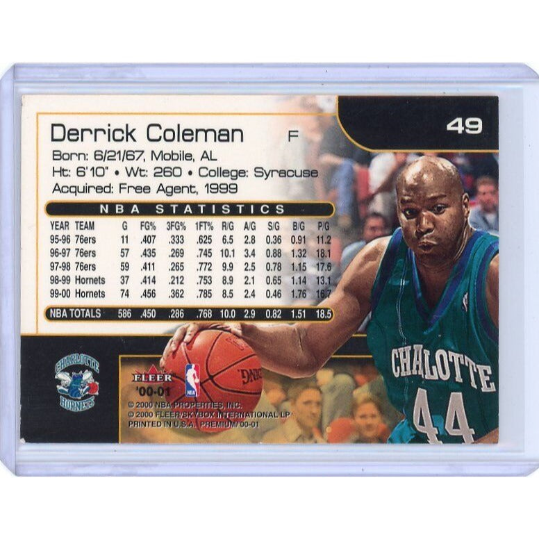 2000-01 Charlotte Hornets Derrick Coleman Fleer Premium #49