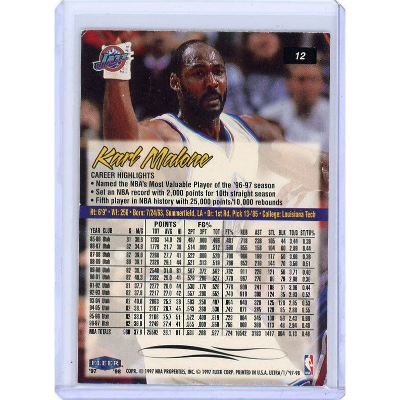 1997-98 Utah Jazz Karl Malone Fleer Ultra #12