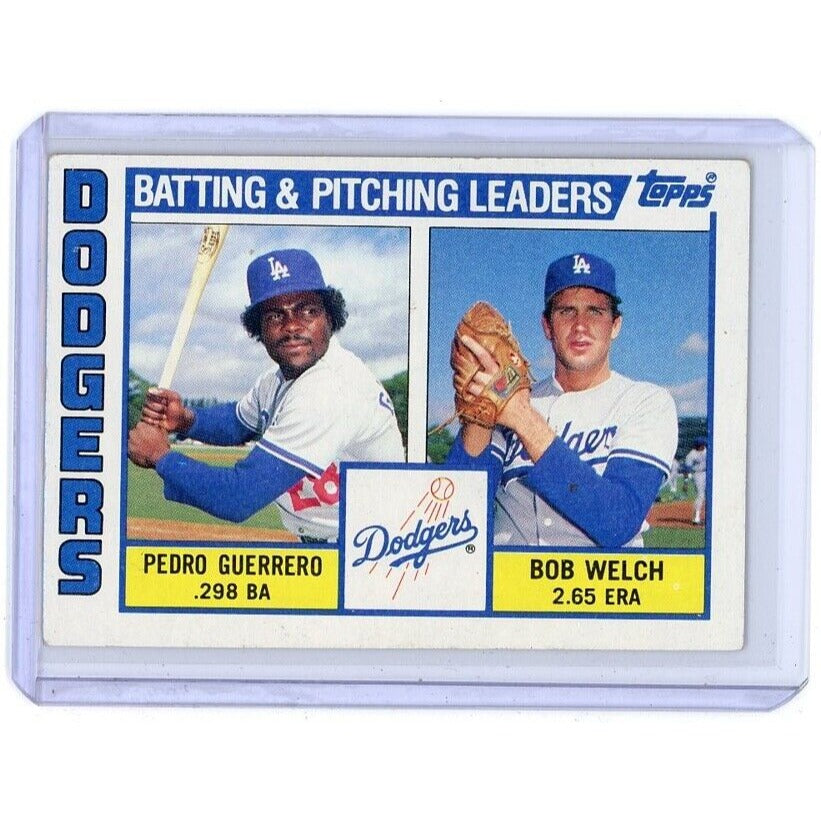 1984 (Pedro Guerrero / Bob Welch) Topps Dodgers Leaders #306