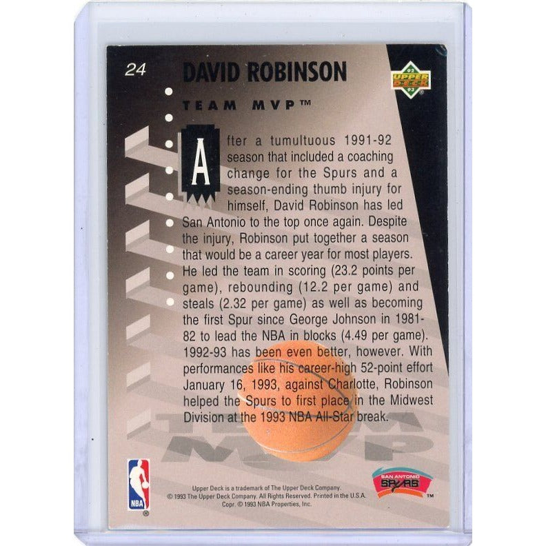 1992-93 San Antonio Spurs David Robinson Upper Deck MVP Holograms #24