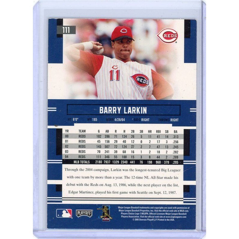 2005 Cincinnati Reds Barry Larkin Playoff Prestige #111