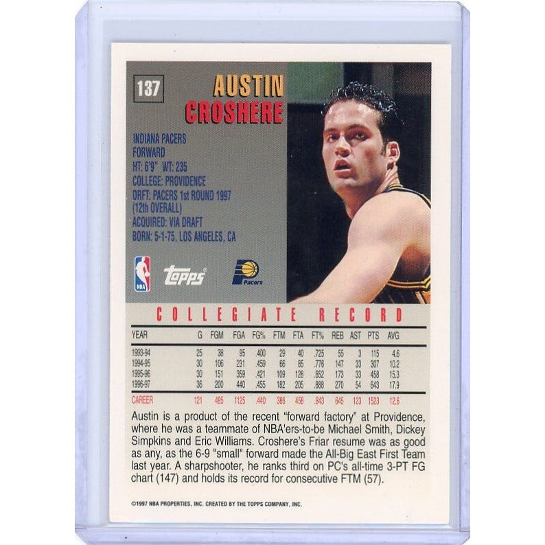 1997-98 Indiana Pacers  Austin Croshere Topps #137