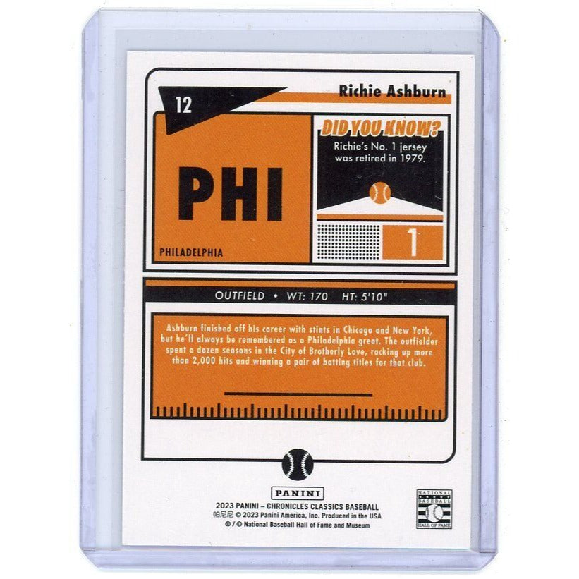 2023 Philadelphia Phillies Richie Ashburn Panini Chronicles: Classics #12