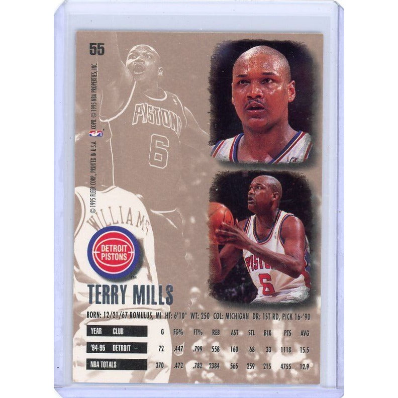 1995-96 Detroit Pistons Terry Mills Fleer Ultra #55