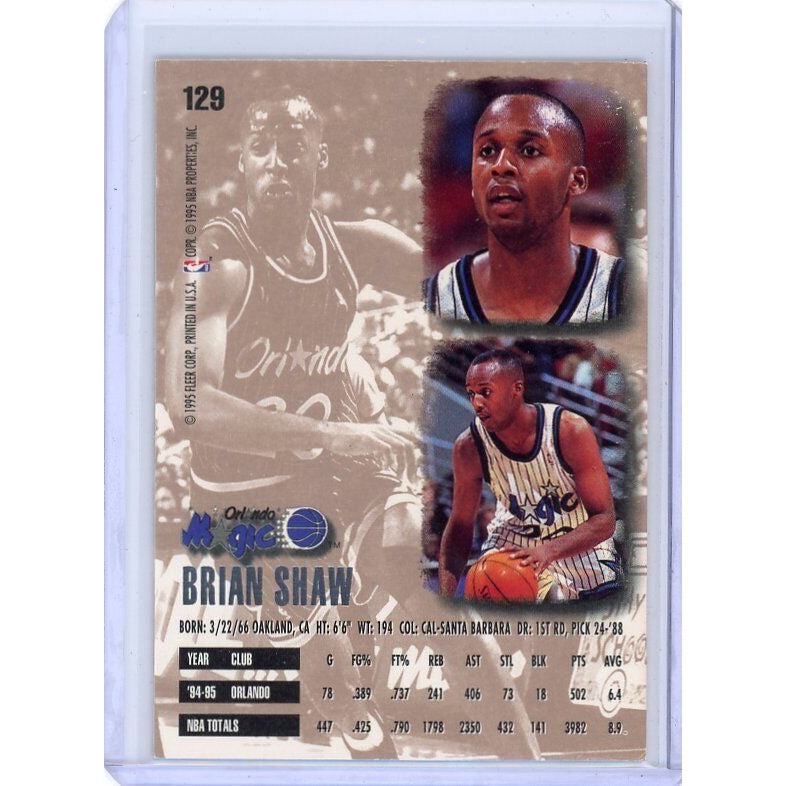 1995-96 Orlando Magic Brian Shaw Ultra #129