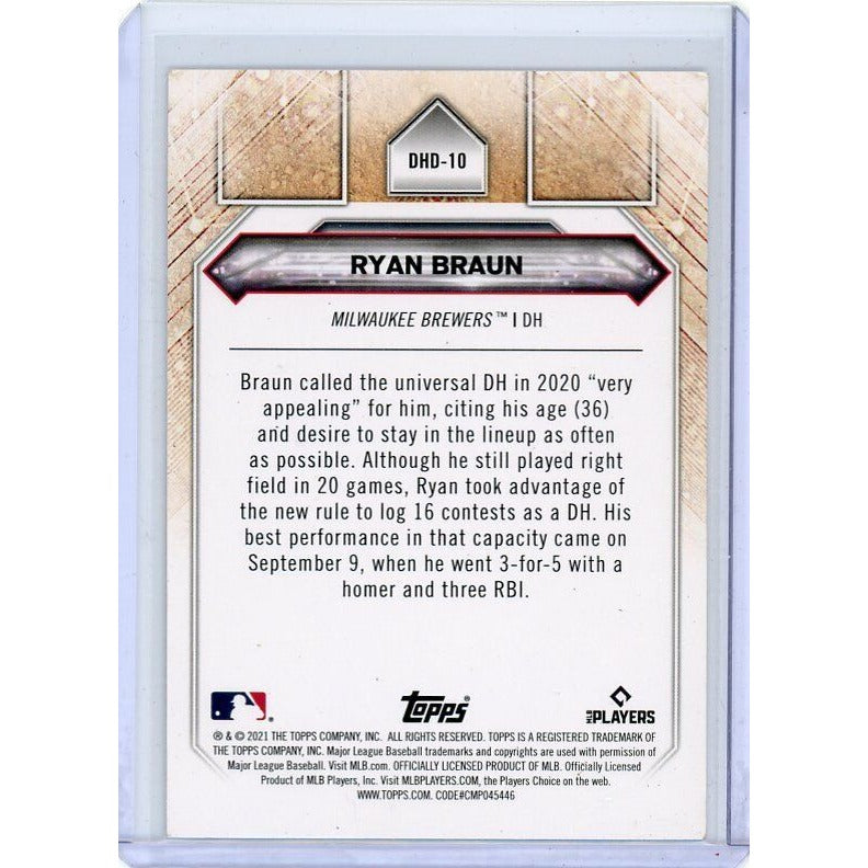 2021 Milwaukee Brewers Ryan Braun Topps DH Debuts #DHD-10