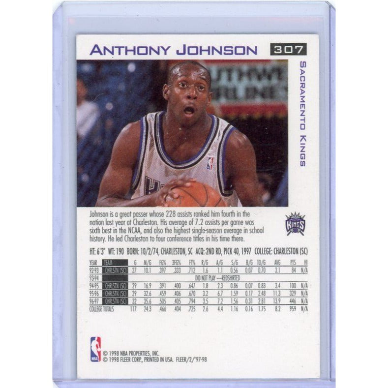 1997-98 Sacramento Kings Anthony Johnson Fleer #307