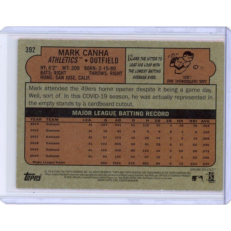 2021 Oakland Athletics Mark Canha Topps Heritage #392