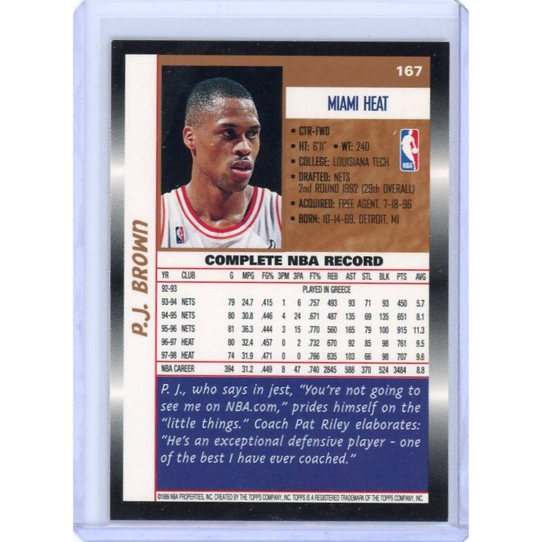 1998-99 Miami Heat P.J. Brown Topps #167