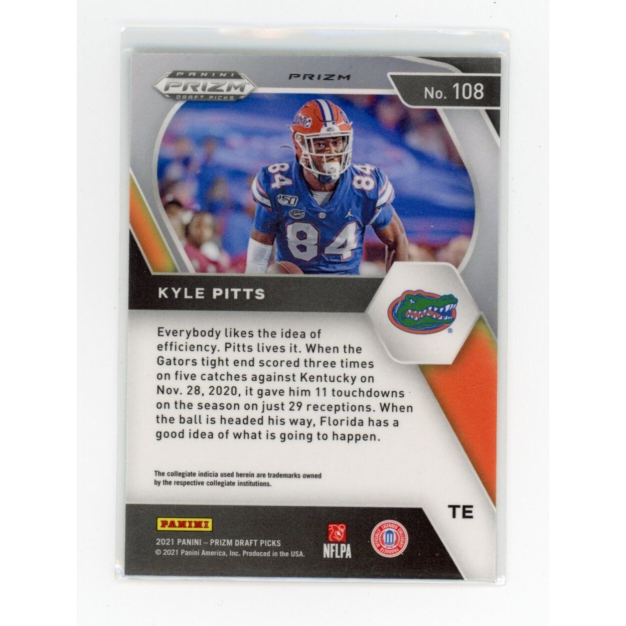 2021 Kyle Pitts Panini Prizm Draft Picks Collegiate #108 Green Wave