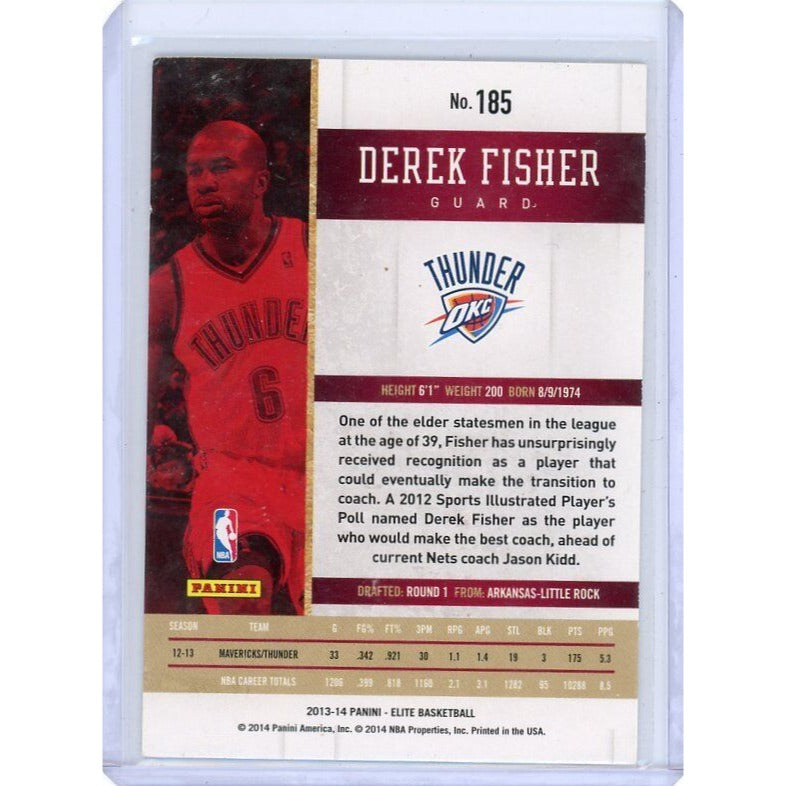 2013-14 Oklahoma City Thunder Derek Fisher Panini Elite #185