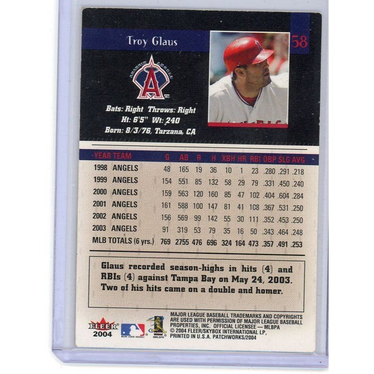 2004 Anaheim Angels Troy Glaus Fleer Patchworks #58